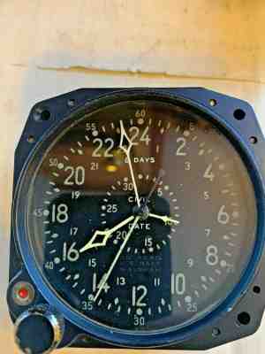 WALTHAM CDIA 8-DAY U.S. NAVY AIRCRAFT COCKPIT MILITARY CIVIL DEFENSE CLOCK