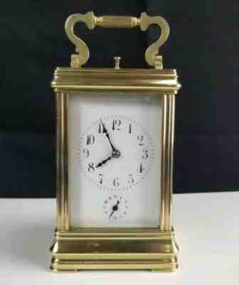 19th Century Paris Carriage Clock Brass Case