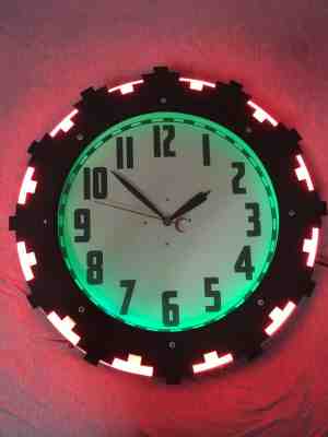 Art Deco American Aztec Neon Clock $1,995 (Electric Neon Clock Co. - Cleveland)