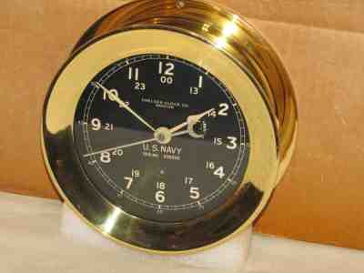 CHELSEA  VINTAGE SHIPS  CLOCK~6" DIAL U S NAVY WW2 1942 RESTORED