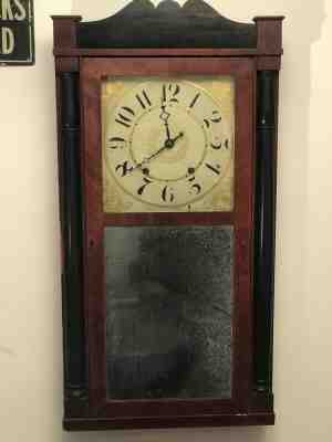Rare antique seth thomas, eli terry wood works clock, circa 1829