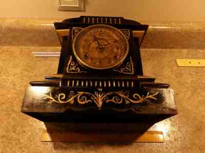 Antique, Cast Iron, Ansonia ,Mantle Clock, 1882, Greece NY