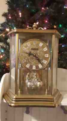 Vintage RARE Devon Brass Kundo Mantle Clock - Works Great!! Estate W. Germany