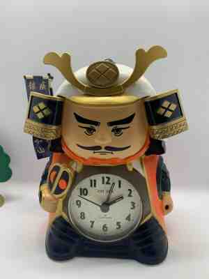 Vintage CITIZENS SAMURAI WARRIOR JAPANESE TALKING ALARM CLOCK VHTF •WORKS•