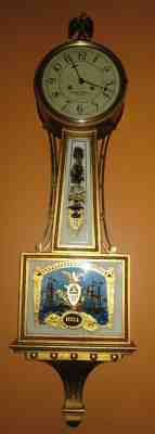 COLONIAL AARON WILLARD HULL BANJO WALL CLOCK MADE IN GERMANY 8-DAY