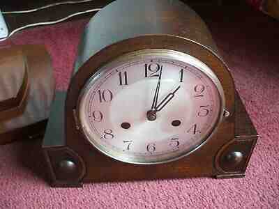 VINTAGE HALLER GERMANY ART DECO 8 DAY STRIKING MANTLE CLOCK V GOOD CONDITION 