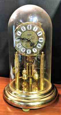   S Haller 400 Day Anniversary Clock   Shelf Glass Dome for repair or parts