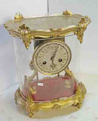 ANTIQUE Fabrik Marke Prazision Graham 8 Tage Mantle Clock working needs cleaning