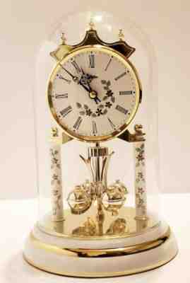 ELGIN HALLER CLOCK 1 JEWEL GLASS DOME GERMANY WORKING