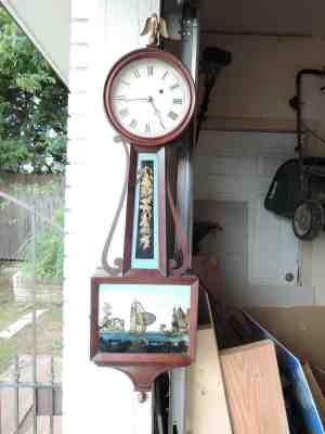 VERY EARLY BOSTON AREA WEIGHT BANJO CLOCK IN EXTREMELY FINE CONDITION, Ca. 1835