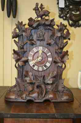 ANTIQUE GERMAN BLACK FOREST KETTERER MANTLE CUCKOO CLOCK FROM 1800'S RARE 
