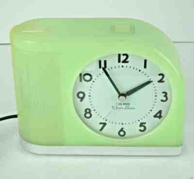 Westclox Big Ben Retro Moonbeam Clock 43000 Jadeite Green Flashing Light Alarm