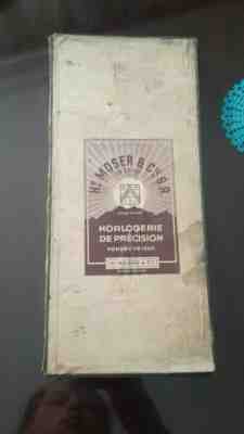 HY. MOSER HORLOGERIE DE PRECISION WATCH BOX PAPER VINTAGE OLD
