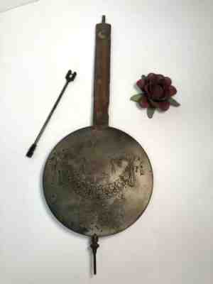 LFS Antique German Wall Clock Parts PENDULUM Art Nouveau lot  Style 12" 1800's 