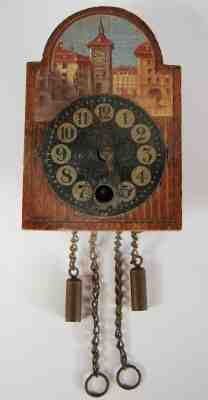 Vintage 5" Wind-Up Pen & Pendulum Wooden Clock European Design - Parts/Repair