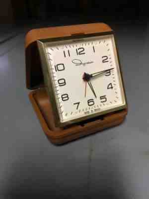 Vintage Ingraham Travel Alarm Clock Pocket Watch Travel Case Antique Brazil