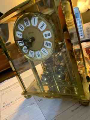 Vtg Haller Quartz Anniversary Clock Germany Works Model W85 Must See!