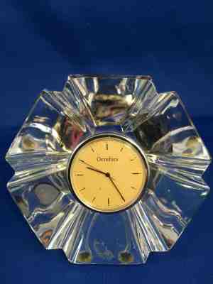 Vintage Orrefors Crystal Desk Clock