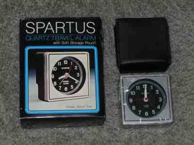 NEW Spartus Quartz Travel Alarm Clock with Soft Storage Pouch - 1702-C4