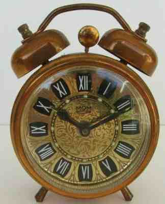Wind-Up alarm clock Made in Hungary MOM Copper