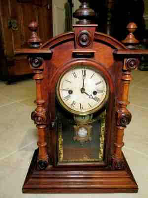 Antique E.N. Welch Patti No.1 Mantle Clock Rosewood case C 1875
