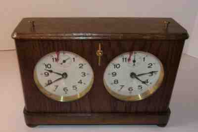 ANTIQUE HAC - HAU - HAMBURG CLOCK CO. CHESS CLOCK - GERMANY