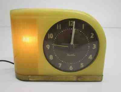 Vtg Westclox Moonbeam Model SJ-5 Electric Alarm Clock Lighted Flashing Plastic