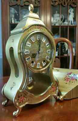 Swiss Eluxa Neuchatel Mantel Clock with Console