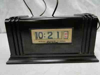 Vintage Art Deco Brown Bakelite Numechron Co Clock --Pueblo Colorado Advertising
