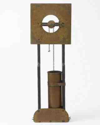 Antique Clepsydra 24-Hour Water Clock Brass & Wood Wall Mount 29.5" Tall England