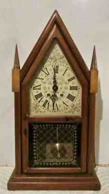 New England Clock Co. Cathedral Mantel Clock w/Bim-Bam Bell Chime-Ex. Cond.