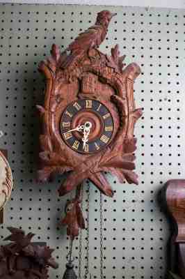 Large Running Early Cuckoo Clock Different Wooden Bird Antique Wall coo koo Deco