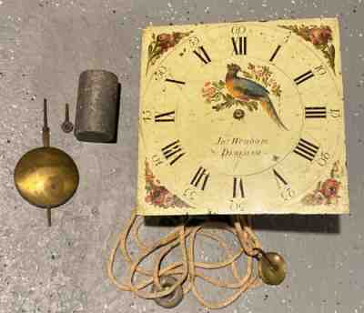 Antique 30 Hour Posted Frame Endless Rope Clock By John Wenham Dereham 1750-1795
