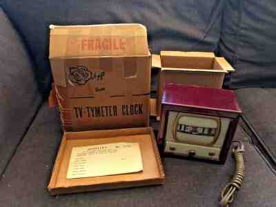 Vintage TELE-VISION LAMP CLOCK 700 w/ Box nos NEW-OLD-STOCK TV-Tymeter Numechron