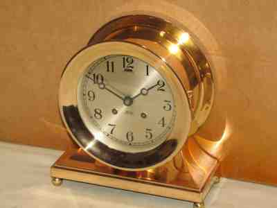 CHELSEA ANTIQUE SHIPS BELL CLOCK~COMMODORE MODEL~ 6 IN DIAL 1948 RESTORED