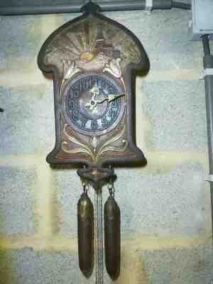 Early 1900s German Jugend Art Nouveau Arts and Crafts Wall Clock