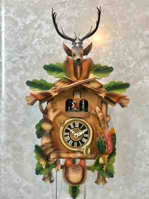 Vintage ~ Working~ Large Colorful Hunter Musical Cuckoo Clock ~ Western Germany 