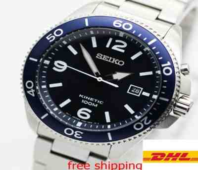 SKA745P1 BRAND MEN'S WATCH SEIKO KINETIC STANLESS SPORT MEN ROUND SHAPE WATCH