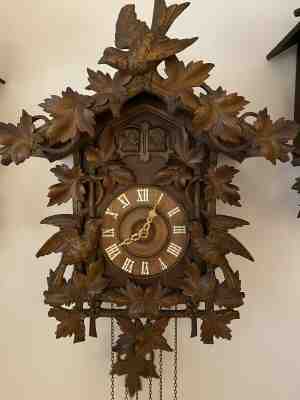 Antique Black Forest Cuckoo Quail Clock by Alexander Fleig