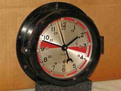 CHELSEA VINTAGE SHIPS RADIO ROOM CLOCK~6" DIAL 1973 VIETNAM ERA~RESTORED
