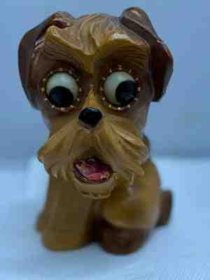 J Oswald Ges Gesch Scotty Dog Rolling Eye Animation Clock - Black Forest
