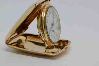 Vintage Majestic Watch Co. 14K Yellow Gold Travel Alarm, Circa 1925
