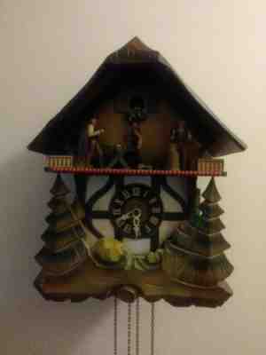 Schmeckenbecher Cuckoo Clock Chimming Chalet Saw Mill 