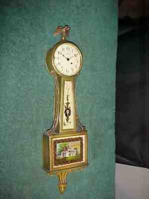 Antique Mini Banjo Waltham Presentation Clock George Washington State House 8Day