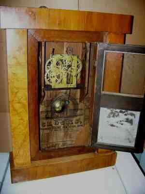 Rare Chauncey Jerome Birds Eye Maple Weight Shelf Clock