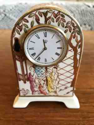 Vintage Masons England Ironstone Mantel Table Clock Porcelain "Yung Lo Emperor"