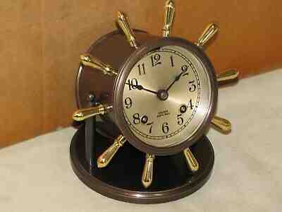 CHELSEA VINTAGE SHIPS BELL CLOCK~3 3/4" VANDERBILT MODEL 1946 RESTORED