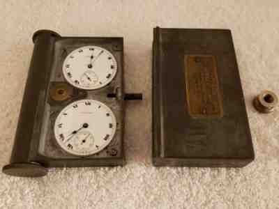 Antique 1913 Double Dial "Unique Pigeon Timer" Pocket Size - W. Groneman Elgin
