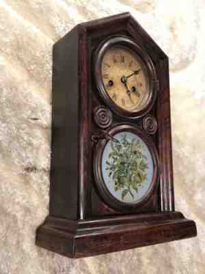 RARE 1861 VINTAGE ANTIQUE E.INGRAHAM BRISTOLCT STRIKING 8 Day CLOCK ,PENDULUM