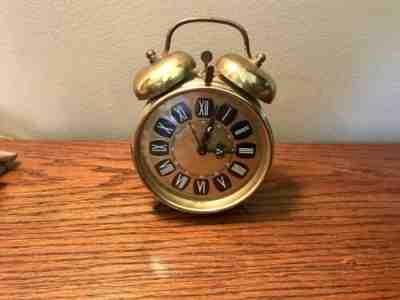 Vintage Double Bell Blessing Alarm Clock - Works!